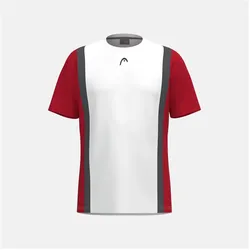 Head, Jungen, Sportshirt, Club 25 Tech T-Shirt Jungen Rot/Weiss (128), Weiss, Rot