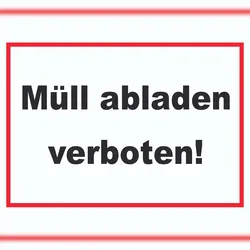 HB-Druck Müll abladen verboten Schild A5 Rückseite selbstklebend