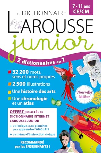 Larousse - Le dictionnaire Larousse junior, 7-11 ans, CE-CM : 2 dictionnaires en 1 - Preis vom 11.10.2026 03:10:56 h