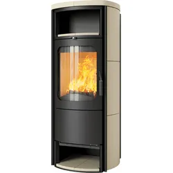 Kaminofen Hark 98 ECOplus 7 kW - Ofenkacheln: quarz-weiß - Korpus: graphit