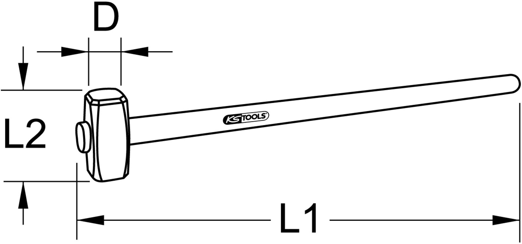 KS Tools Vorschlaghammer mit Eschestiel, 4000g (142.6400)
