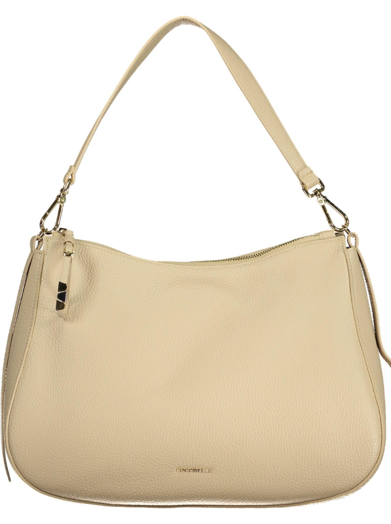 Beige Damenhandtasche mit verstellbarem Schultergurt & Innentasche