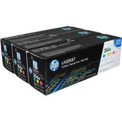 3 HP Toner CF372AM 304A Multipack CMY