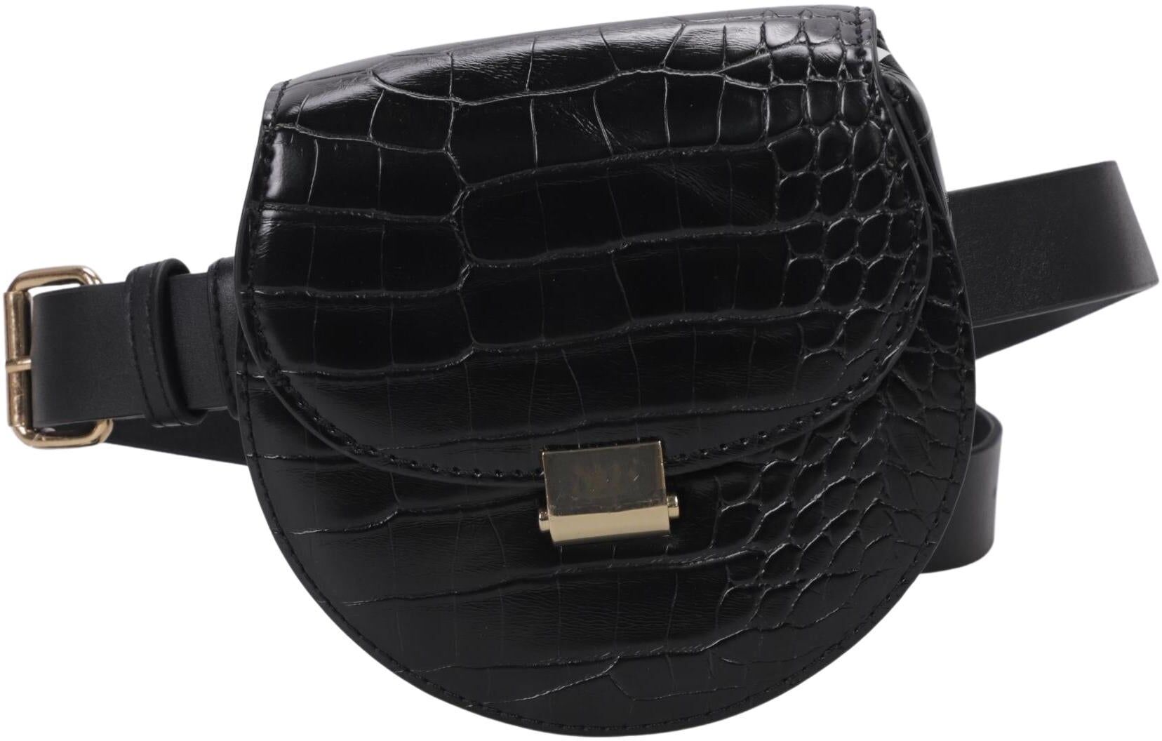Mango Damen Gürtel, Schwarz, Gr. 100, Leder - Second Hand