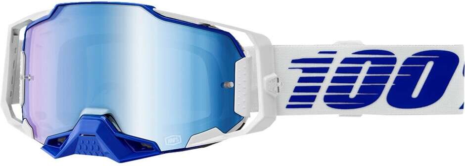 Maschera Moto Cross Enduro 100% ARMEGA BLU Lente Specchio Bl taglia un