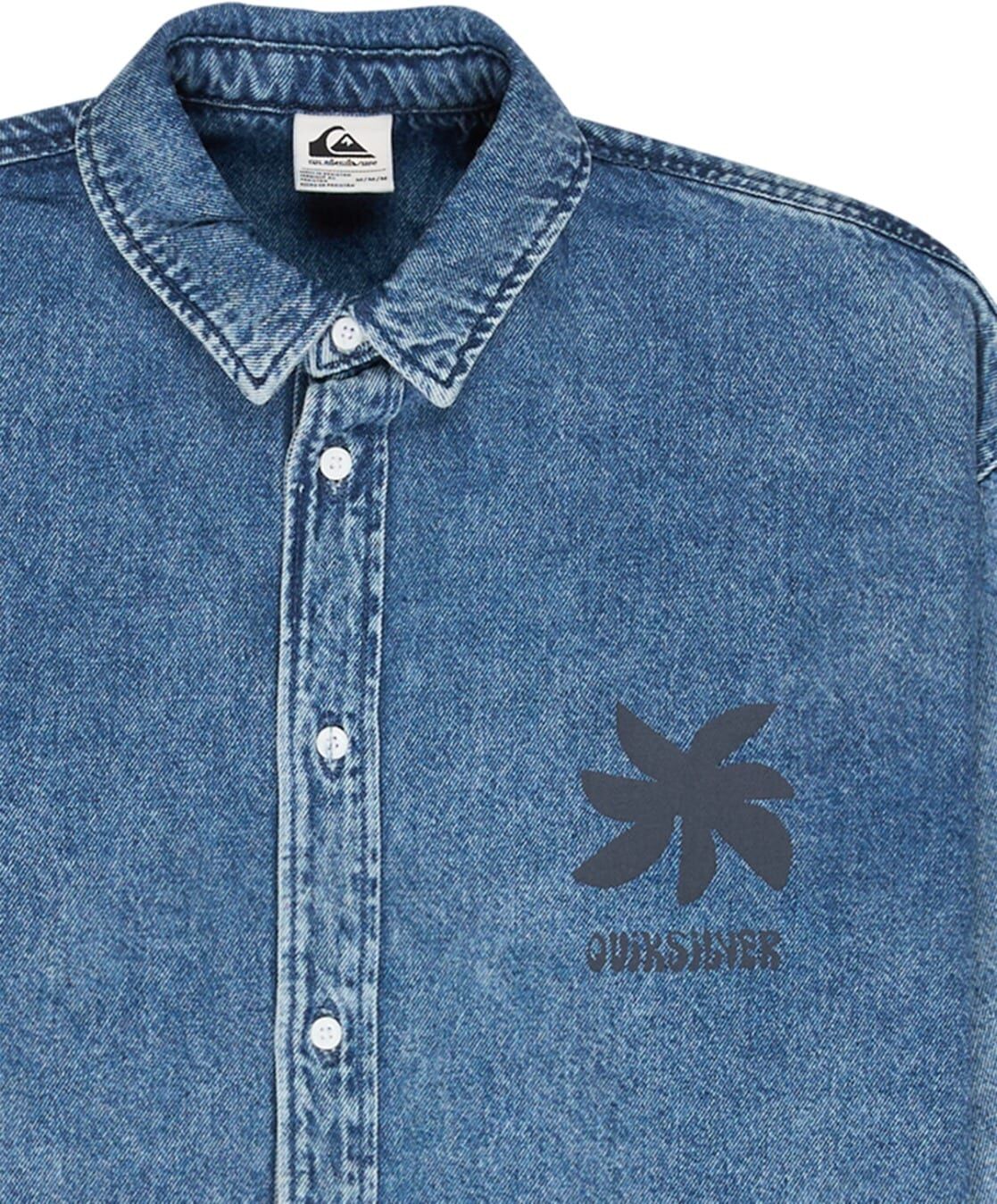Langarmshirt QUIKSILVER "Rahmat", Damen, Gr. M, blau (medium blau), Obermaterial: 80% Baumwolle, 20% Baumwolle., Shirts Langarmshirt medium blau M