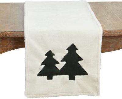 Saro Lifestyle "Plush Christmas Trees Table Runner - 16""x72"""