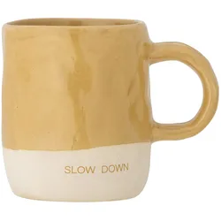 Bloomingville Neo Becher aus Steingut, Ø 8 x H10 cm, gelb, Slow down