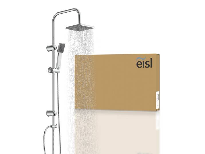 Brausegarnitur SCHÜTTE EASY ENERGY , silber (chrom), H:102cm, ABS-Kunststoff, Brausegarnituren, Brausegarnitur, höhenverstellbar, Antikalk, Edelstahl