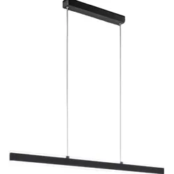 LED-Pendelleuchte Serie 6998 in schwarzem Aluminium, 48 W, 3648 lm, wählbare Farbtemperatur, dimmbar, Satin-Diffusor, 121,6 cm - Perenz