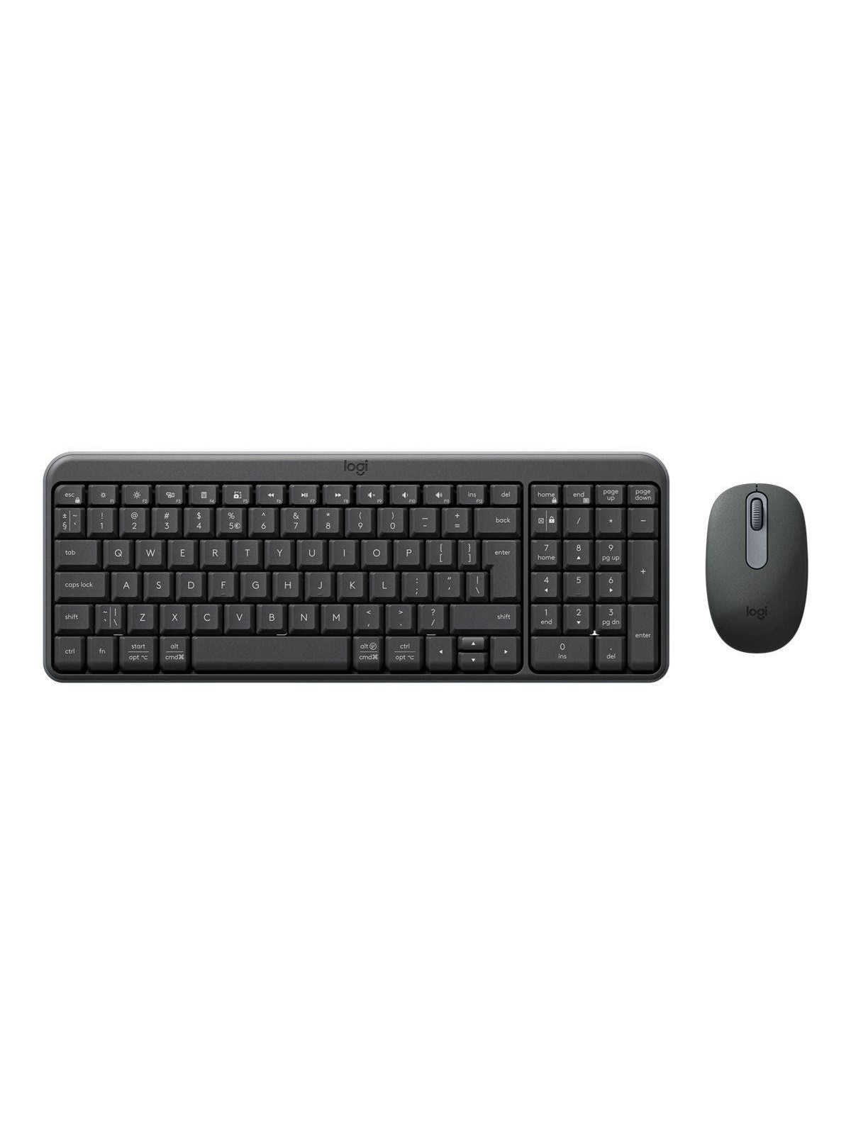 Logitech MK250 - keyboard and mouse set - QWERTY - US International - graphite Input Device - Tastatur & Maus Set - Universal - Schwarz