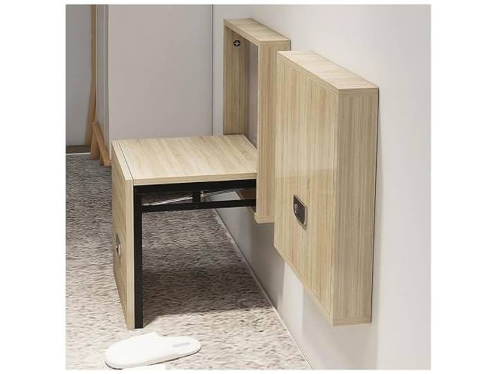 BDXZJ Wandklappstuhl Unsichtbarer Hocker Zur Wandmontage Wandhocker, Unsichtbarer Schuhwechselhocker Aus Holz, Wandklapphocker Für Flur, Korridore E