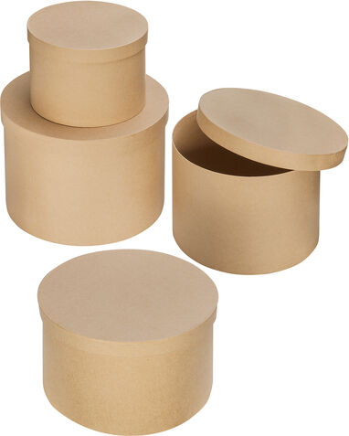 Runde XXL Pappschachteln, 21–30 cm Ø, 4 Stück