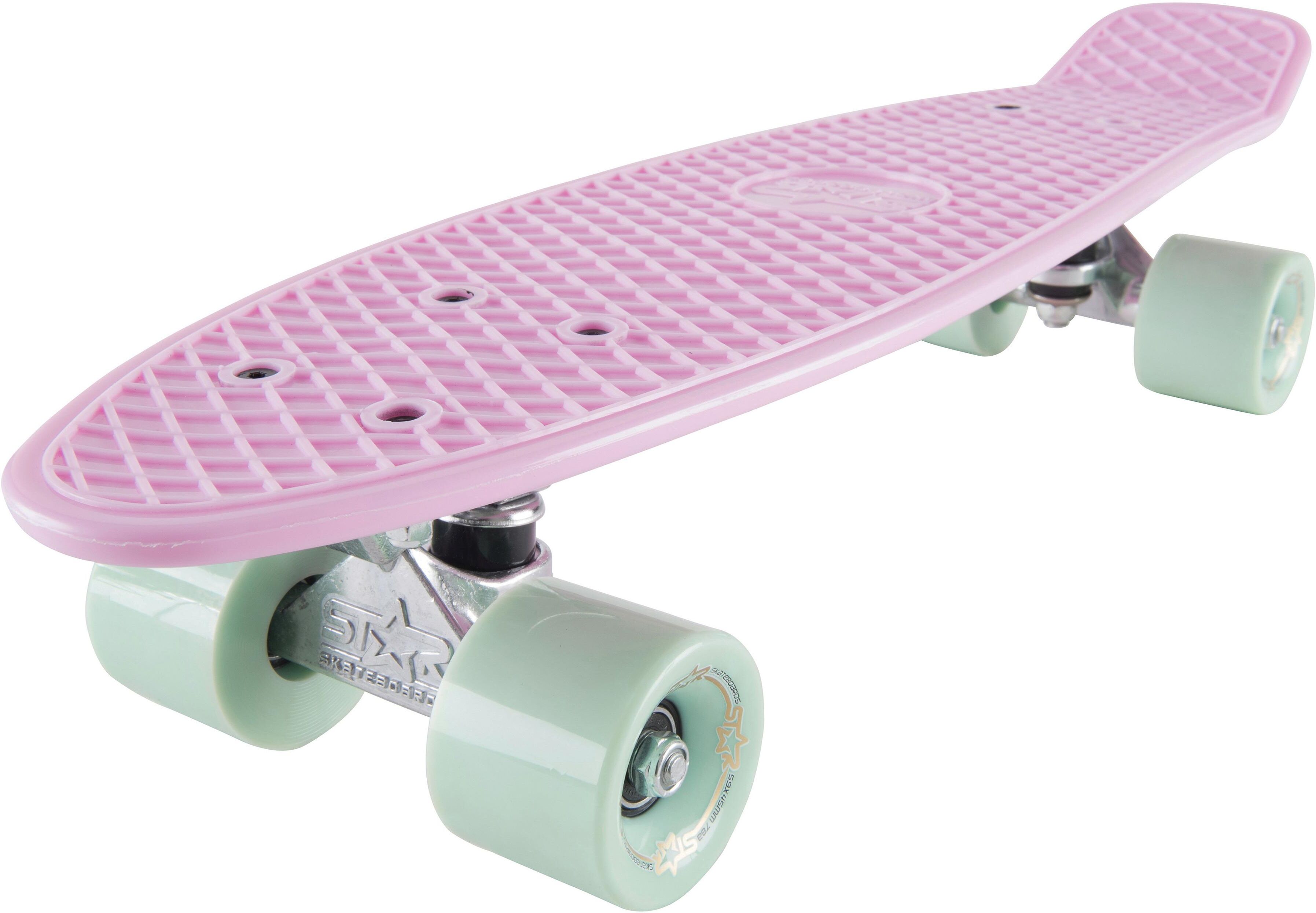 Skateboard STAR-SKATEBOARD, rosa (rosa, mint), Skateboards, Kinder, Kicktail