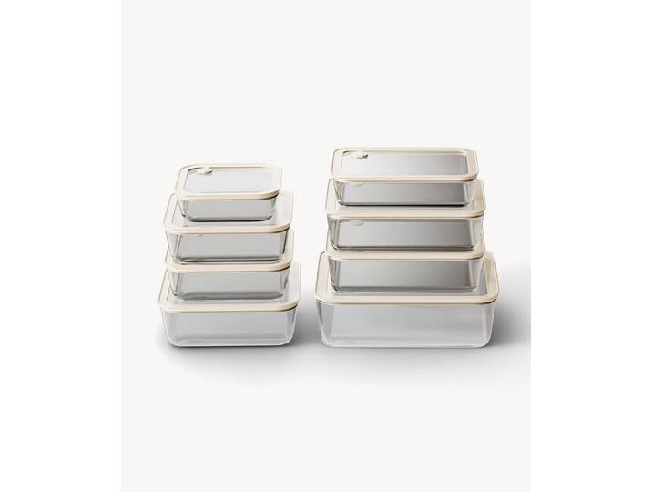 Zoha Frischhaltedose Ofen- und Mikrowellenfest, luftdicht mit Glasdeckel, BPA & Plastikfrei, Borosilikatglas, (Spar-Set, 8-tlg., 6 verschiedene Größen), Borosilikatglas mit luftdichtem Deckel