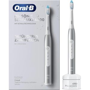 Oral-B Elektrische-Zahnbürste Pulsonic Slim Luxe, 4000, platin, 3 Putzmodi, mit 1 Aufsteckbürste