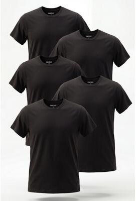 Men's Big & Tall 5-pack Cotton Crewneck Undershirts by KingSize in Black (Size 6XL)