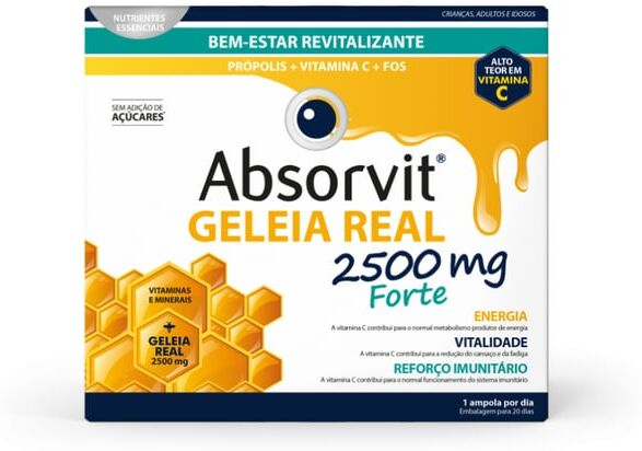 Absorvit Geleia Real 2500mg Forte 20 Ampolasx15ml