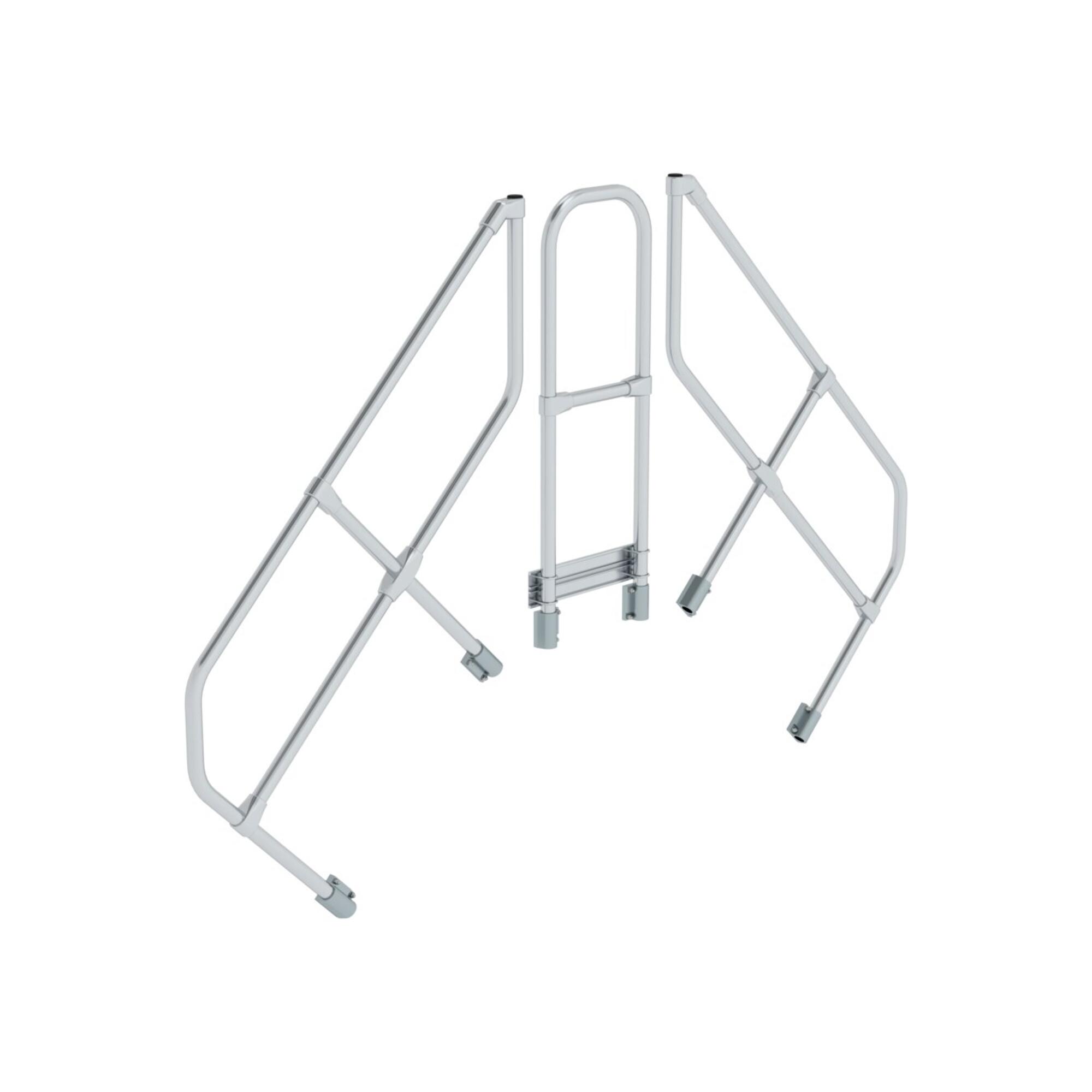 MUNK zweiter Handlauf Aluminium-Überstieg stationär/fahrbar 45° 4 Stufen (600974)