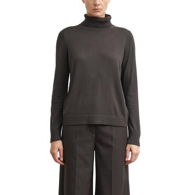 Rollkragenpullover COMMA, Damen, Gr. 38, braun (mulch braun), Strick, Obermaterial: 60% Viskose, 40% Polyester, unifarben, regular fit hüftbedeckend, Rundhals, Flachstrickbündchen, Pullover Rollkragenpullover, Feinstrickpullover mit Rollkragen /...