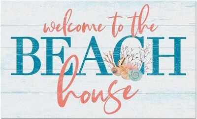 CounterArt "Beach House Welcome Indoor/Outdoor Entryway Floor Mat Manufactured in The USA, Non-Skid Rubber Backing, 29.5"" by 17.75"""