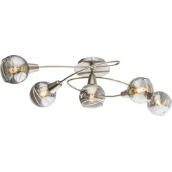 Globo 54348-5 Roman Deckenleuchte Metall Nickel Matt, 5X E14 Led