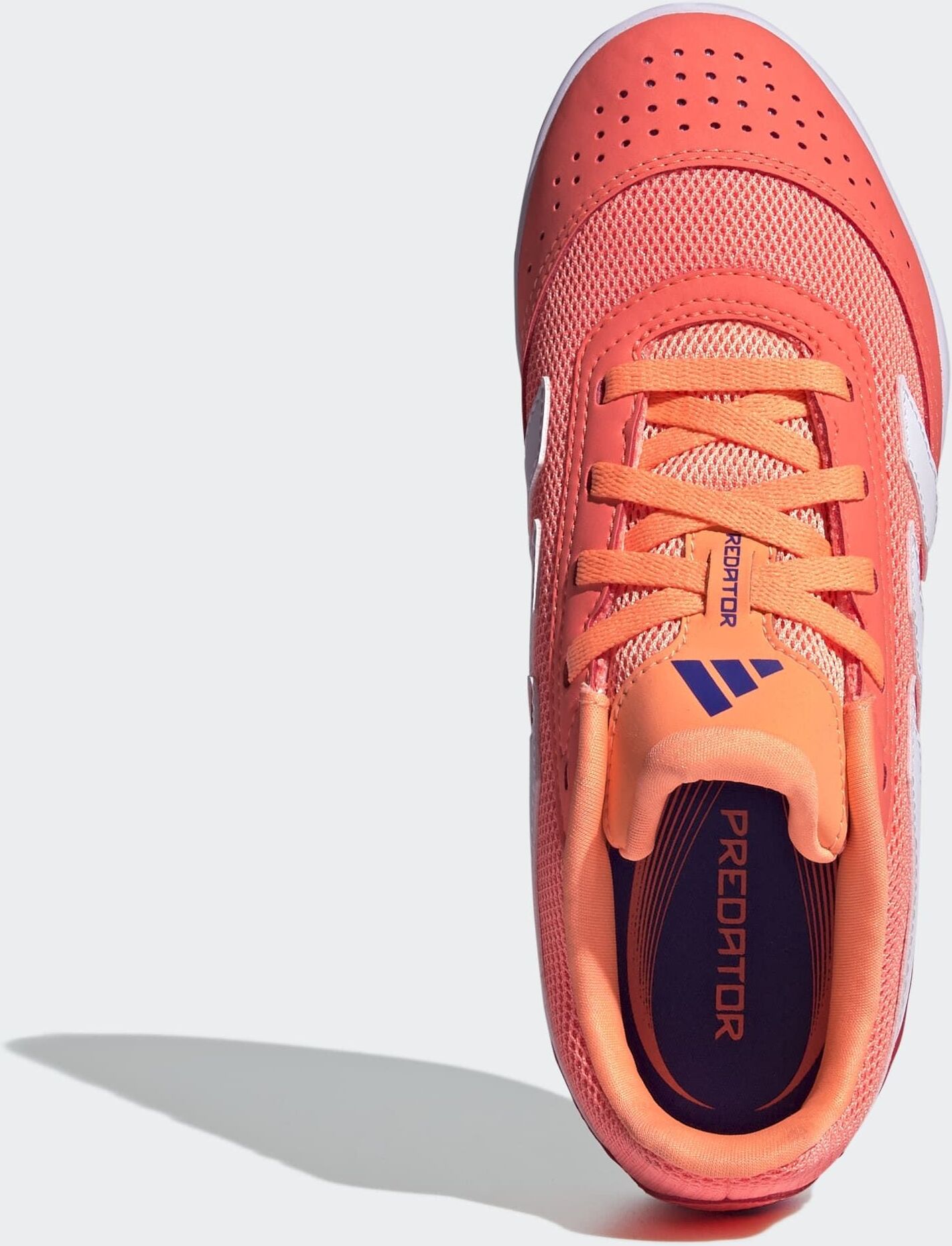 Fussballschuh ADIDAS PERFORMANCE "PREDATOR CLUB IN SALA KIDS", Mädchen, Gr. 30, orange (signal coral, cloud weiß, beam orange), Synthetik, Textil, Schuhe Fussballschuh, geeignet als Hallenschuhe signal coral, cloud weiß, beam orange 30