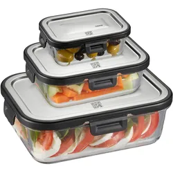 GEFU Frischhaltedosen-Set MILO, 3-teilig, rechteckig (Frische- u...