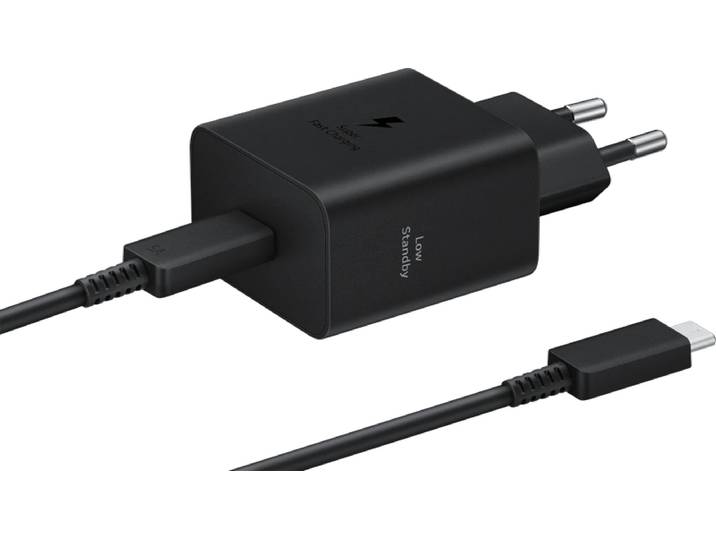 Samsung Super Fast Charging Oplader 45W Zwart + Usb C Kabel 1,8m Zwart Kunststof