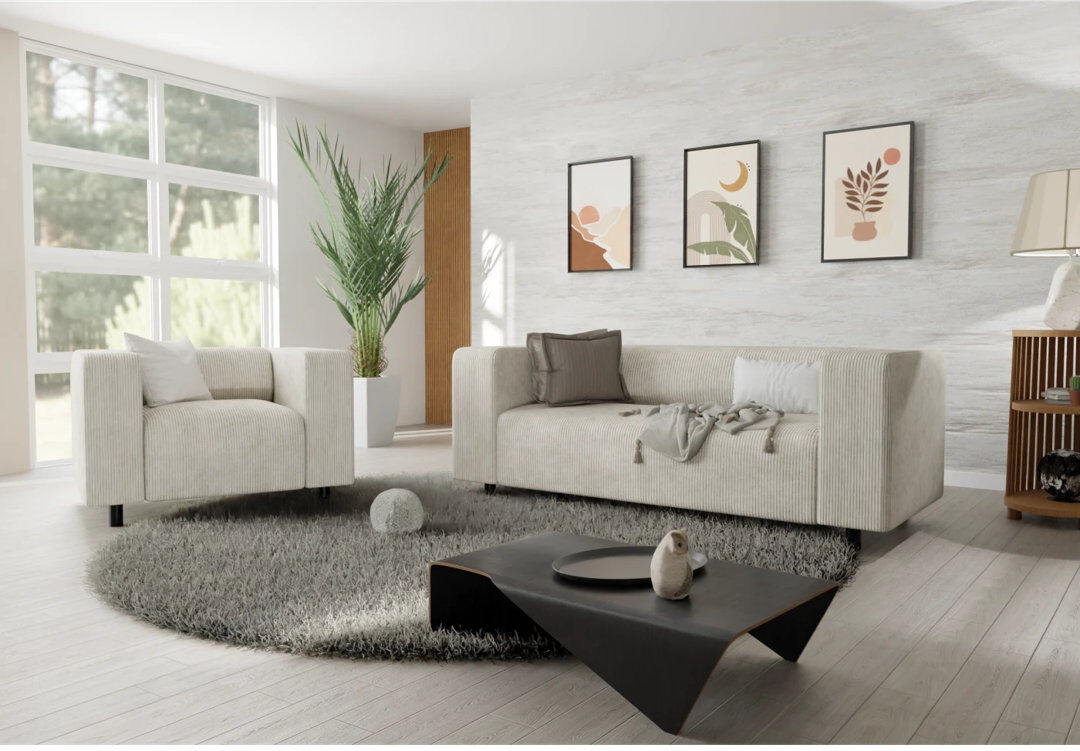 S-Style Furniture Sofie 2 - Piece Living Room Set Beige 2