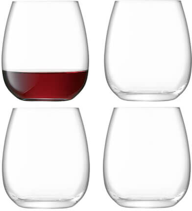 LSA Borough Set of 4 455ml Stemless Glasses