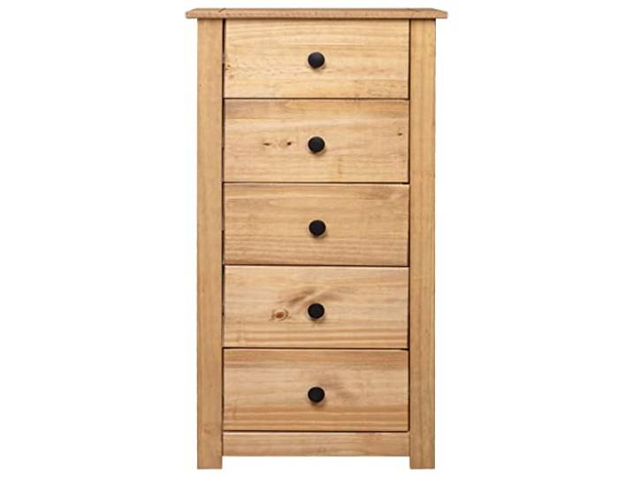 KTHLBRH Sideboard 5 Schubladen 46 x 40 x 89 cm Massivholz Kiefer Natürliches Holz, strapazierfähig, Ausstellungsfläche, Telefonständer, einfache Reinigung