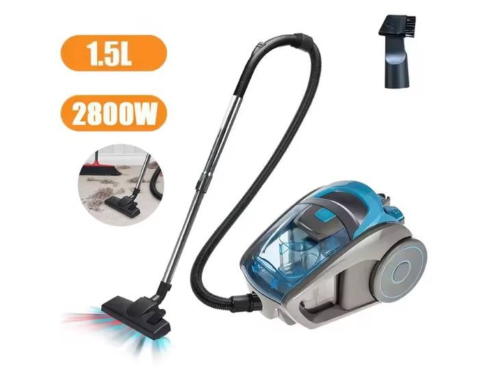 Aspirateur cylindrique domestique 2800W, filtration multi-cyclonique, aspirateur filaire pour sols durs, tapis, poils d'animaux 15000PA