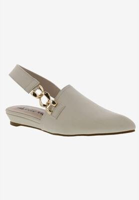 Wide Width Women's Fret Flat by Bellini in Bone Smooth (Size 8 W)