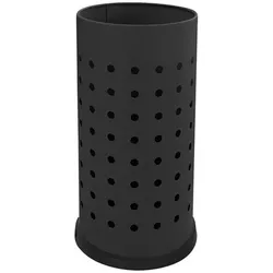 Stil Casa Regenschirmständer, perforierter lackierter Stahl, Ø 24xh. 48 cm, internes Auffangbecken, Schutzrand für den Boden, 21 Liter, schwarz.