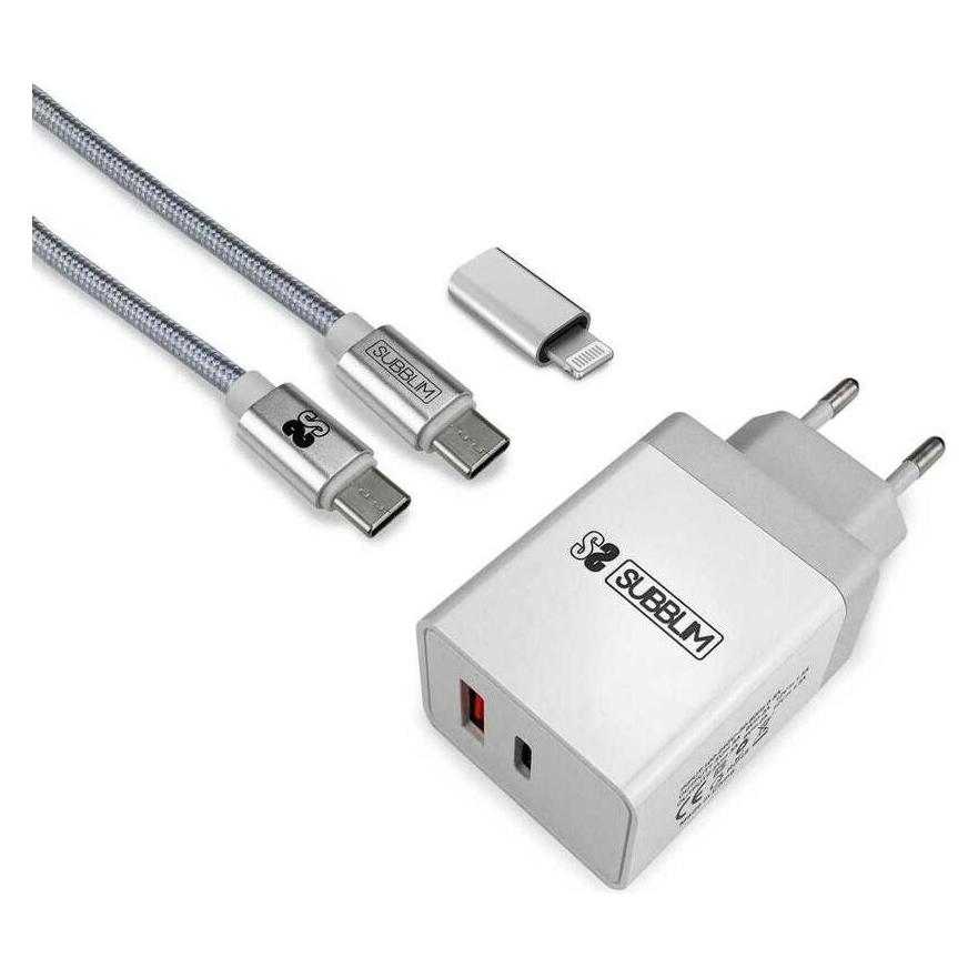 Subblim CARGADOR PD25W QC3.0 C TO C/LIGHTNING CABLE W (25 W) (42568639)