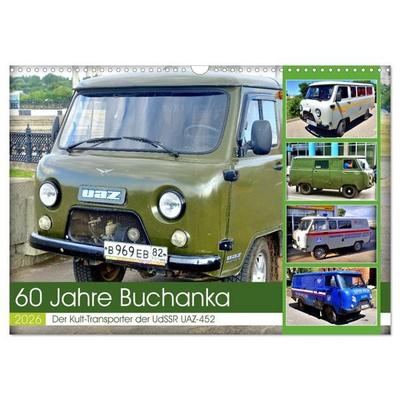 60 Jahre Buchanka - Der Kult-Transporter der UdSSR UAZ-452 (Wandkalender 2026 DIN A3 quer), CALVENDO Monatskalender