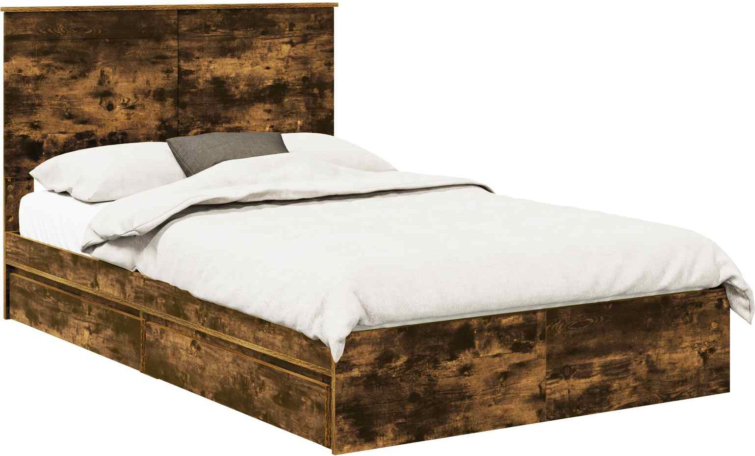 Aufbewahrungsbett Geräucherte Eiche 135 x 190 cm Holzwerkstoff