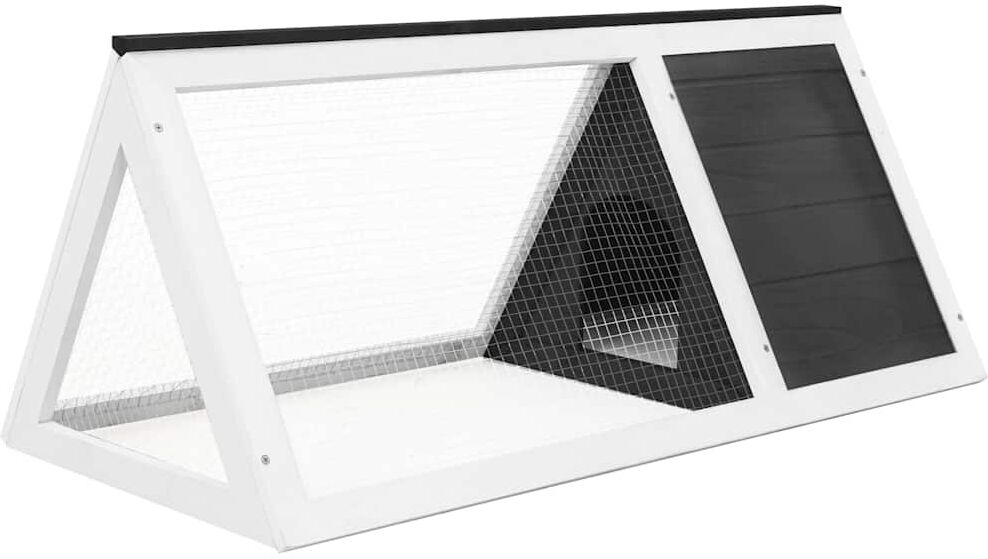 vidaXL Conejera jaula de animales de madera gris Gris