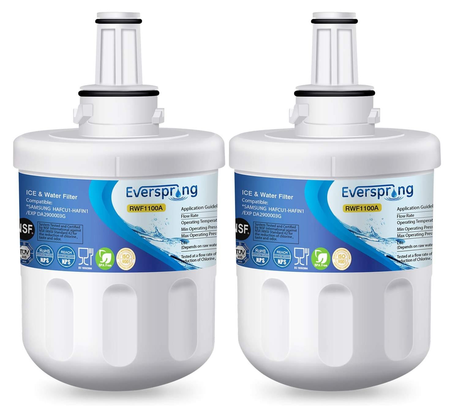 Dripio Waterfilter voor koelkast, 2 stuks, compatibel met Samsung