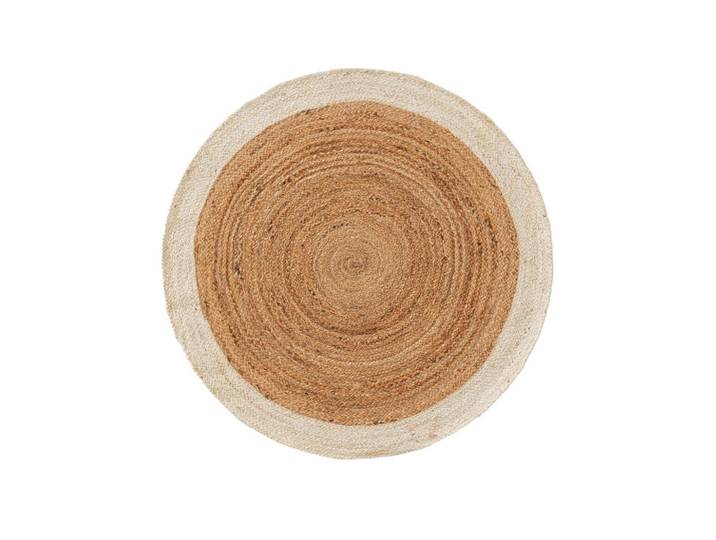 Kunstloft Juteteppich Jutta Ivory ø 115 cm rund, Beige, Naturmaterialen, Beton Optik, Rund, 115x1 cm, für Fußbodenheizung geeignet, Teppiche und Böden, Teppiche