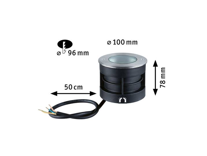 Vanea Spot à Enterrer Extérieur SWR 3,5W IP67 Aluminium - Paulmann - Moderne - Métal - À ampoule unique