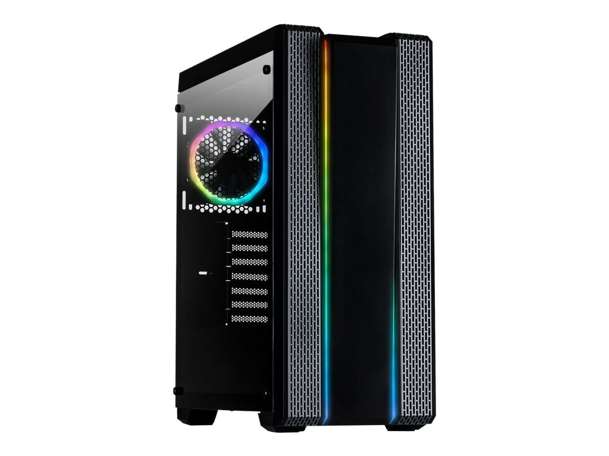 Inter-Tech X-3901 Impulse Gaming PC Gehäuse Midi-Tower Schwarz Seitenfenster