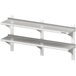Stalgast Edelstahl Doppel-Wandbord mit Konsolen und Wandschienen 1800x400x660 mm höhenverstellbar