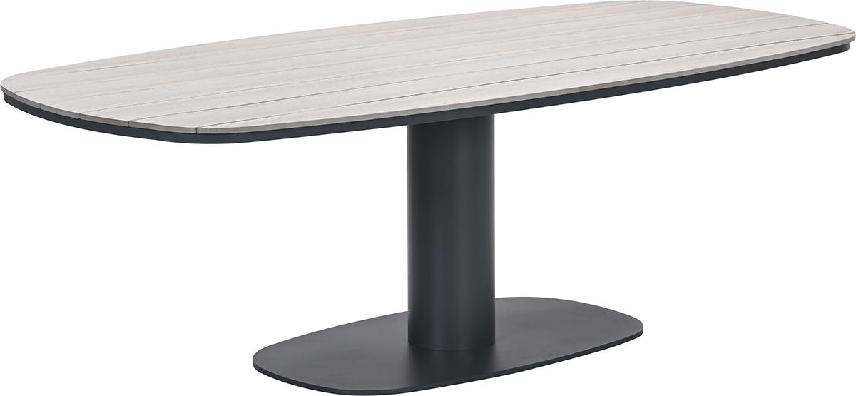 Garden Impressions Newton Dining Tisch - 230x110xH72 cm - drum style - carbon black - light teak Vironwood
