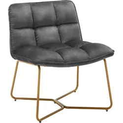 Sessel Rina Grau Samt Gepolstert