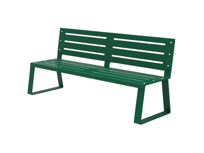 Banc à fixer Ballade L.180 cm En métal Vert mousse