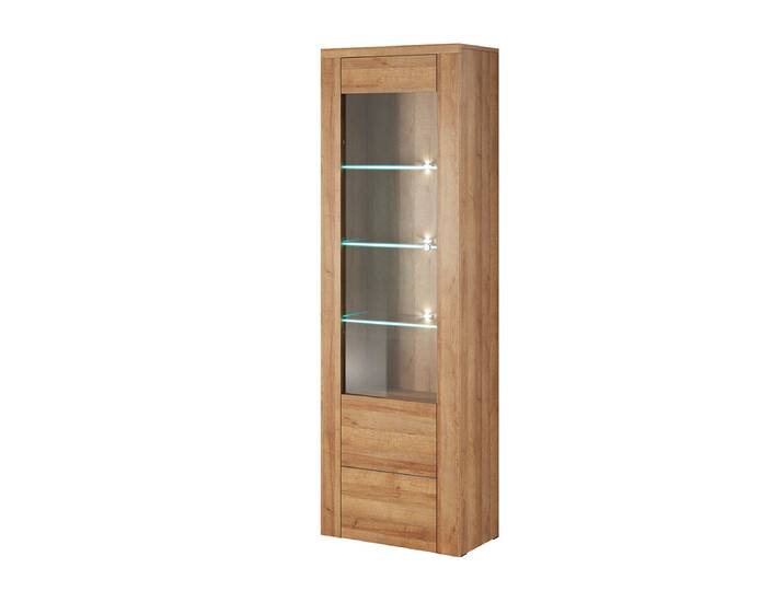 Vitrine 1 porte avec LED Amaury Bois