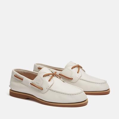 Bootsschuh TIMBERLAND "CLASSIC BOAT - BOAT SHOE", Damen, Gr. 37, Leder, weiß (natural f grain), Schuhe Bootsschuh, Classic Bootsschuh aus Timberland Premium Leder