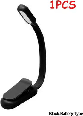 Inspire Curations Rechargeable Mini Clip On Book Light Flexible LED Bedside Reading Lamp black Battery 1pcs